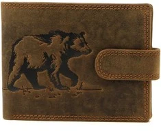 Vyriška odinė piniginė Nordee L895-BEAR ruda