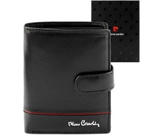 Vyriška odinė piniginė Pierre Cardin YS605 326A juoda+raudona