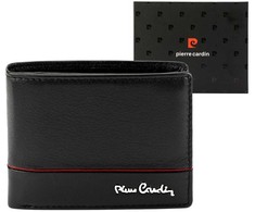 Vyriška odinė piniginė Pierre Cardin YS605 323 juoda raudona