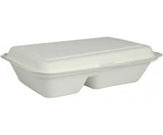 Dėžutė maistui iš cukranendrių 251x162x63 mm, 2 skyrių, Abena, 50 vnt