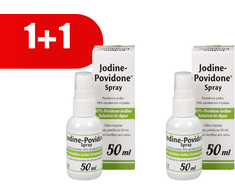 Denteck Bv 1+1 JODINE-POVIDONE 10% Purškiklis vandeninis tirpalas žaizdų priežiūrai, 50 ml