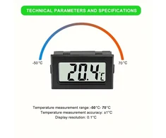 Mini skaitmeninis lauko temperatūros termometras su LCD ekranu