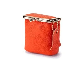 Orange Odinė moteriška kosmetinė , piniginė Mini Oranžinis