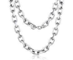 Titano plieno grandinėlė , 8 mm pločio, 60 ​​cm ilgio