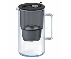 Aquaphor Glass 2,5 l stiklinis filtravimo ąsotis + 4 Maxfor filtrų (1Mg+3), juodas