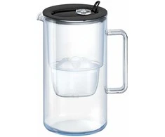 Aquaphor Glass, stiklinis 2,5 l filtravimo ąsotis su Maxfor+ Mg kasete, juodas