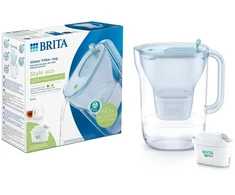 Vandens filtravimo ąsotis BRITA Style Eco 2.4L, mėlynos spalvos su 2x MAXTRA PRO filtrais +DOVANA Brita gertuvė