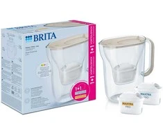Vandens filtravimo ąsotis BRITA Style Essential 2.4L, smėlio spalvos su 2x MAXTRA PRO filtrais