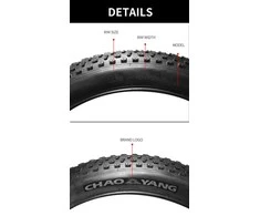 Dviračio padanga Fat bike Chaoyang Engwe 20x4.0", juoda