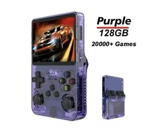 HappyJoe R36S, 128GB, violetinė, 20000+ Games, 3.5" IPS Screen, Linux