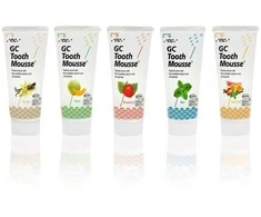 Remineralizuojantis dantų kremas be fluoro, penki skoniai, GC Tooth Mousse Recaldent, 35 ml x 5vnt