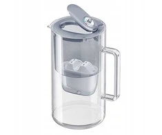 Vandens filtravimo ąsotis Aquaphor Glass 2,5L, pilkas, su 6 vnt vandens filtrų