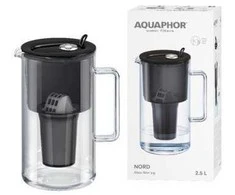 Vandens filtro ąsotis Aquaphor Nord A5 Juodas Glass filter jug, juodas