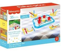 Arbatos rinkinys 4-iems su padėklu Dolu Fisher Price, 1821