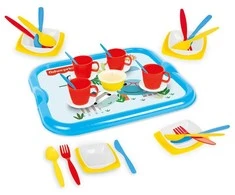 Arbatos rinkinys 4-iems su padėklu Dolu Fisher Price, 1821