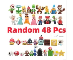 Dėlionė (48 vnt)12 vnt / 24 vnt / 48 vnt Super Mario Bros veiksmo figūrėlės Kawaii Bowser Anime figūrėlės su laikymo maišeliu vaikams žaislų dovanos