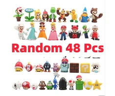 Dėlionė (48 vnt)12 vnt / 24 vnt / 48 vnt Super Mario Bros veiksmo figūrėlės Kawaii Bowser Anime figūrėlės su laikymo maišeliu vaikams žaislų dovanos