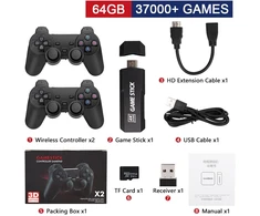 GD10 Video Game Stick 4K Console 2.4G Double Wireless Controller 40000 Games 128GB Retro Games for PS1/GBA Boy Christmas Gift