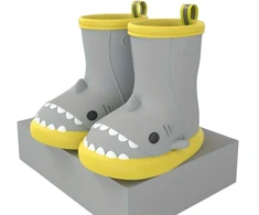 Guminiai batai vaikams Shark boots, pilki