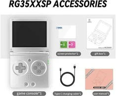 Happyjoe Anbernic RG35XXSP 3.5", 64GB, 5500+ Games, 3300mAH Baterija, WiFi, Bluetooth, HDMI
