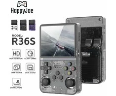 HappyJoe R36S, 128GB, Juodas, 20000+ Games, 3.5" IPS Screen, Linux