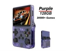 HappyJoe R36S, 128GB, violetinė, 20000+ Games, 3.5" IPS Screen, Linux