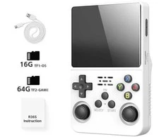 HappyJoe R36S, 64GB, balta, 10000+ Games, 3.5" IPS Screen, Linux