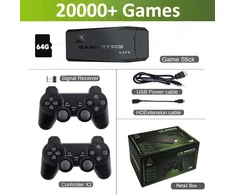 M8 4k HD Stick vaizdo žaidimų konsolė 10000 žaidimų 9 emuliatoriai, dvigubi belaidžiai valdikliai televizoriaus žaidimų Stick Retro delninė žaidimų konsolė