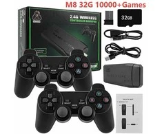 M8/M8 PLUS vaizdo žaidimų konsolė 4K HD 2.4G belaidis valdiklis TV Game Stick 20000+Games Retro delninis žaidimų grotuvas, skirtas PS1/FC/GBA