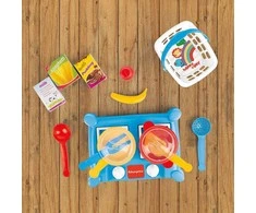 Mini viryklės rinkinys su priedais Dolu Fisher Price, 1822, mėlynas