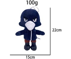 Minkštas pliušinis žaislas HappyJoe Brawl stars Crow, mėlynas, 22 cm.