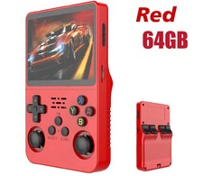 R36S Atviro kodo retro nešiojama žaidimų konsolė - Linux, 3.5" IPS ekranas, 64GB/128GB, nešiojamas grotuvas - Raudona 128G