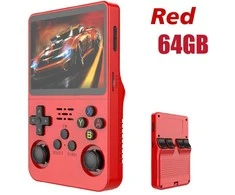R36S Atviro kodo retro nešiojama žaidimų konsolė - Linux, 3.5" IPS ekranas, 64GB/128GB, nešiojamas grotuvas - Oranžinė 128G
