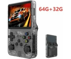 R36S nešiojamas retro vaizdo žaidimų konsolė 3,5 colio IPS ekrano grotuvas Kišeninis vaizdo grotuvas vaikams 64GB 10000 + žaidimų sistema Linux