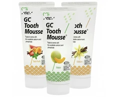 Remineralizuojanti dantų pasta be fluoro GC Mousse vanilės, melionų ir tutti skonių, 35 ml, 3 vnt.