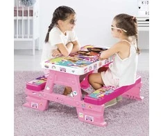 Stalas su dviem suolais Dolu Barbie, 1608, rožinis
