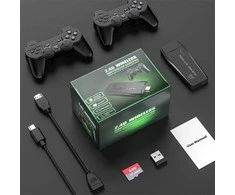 Super Console S2 Game Stick vaizdo žaidimų konsolė 12000 retro žaidimas, skirtas 9 klasikiniams emuliatoriams 2.4G dvigubas belaidis žaidimų pultelis