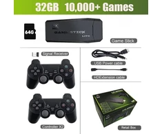 Vaizdo žaidimų konsolė 2.4G dvigubas belaidis valdiklis Game Stick 4K 20000 žaidimai 64 32GB retro žaidimai kalėdinėms dovanoms vaikams