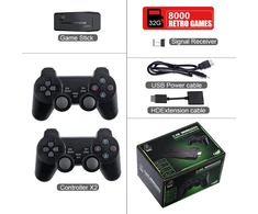 Vaizdo žaidimų konsolė 2.4G Dvigubas belaidis valdiklis Game Stick 4K 20000 žaidimai 64GB 32GB Retro žaidimai Televizoriaus dovana berniukui