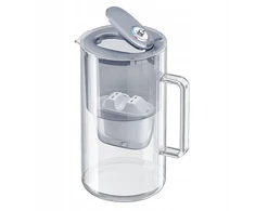 Vandens filtravimo ąsotis Aquaphor Glass 2,5L, pilkas, su 6 vnt vandens filtrų