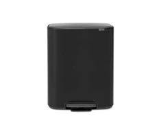 Šiukšlių dėžė Brabantia Bo su pedalu, 2 x 30 l, Juoda