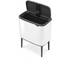 Šiukšlių dėžė Brabantia Bo Touch, 36 l, baltos spalvos