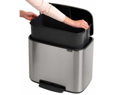 Šiukšlių dėžė su pedalu, Brabantia Bo 36L - plieno spalvos