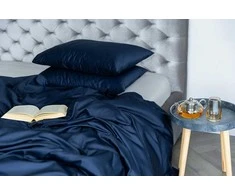MIEGO GURU PREMIUM satino paklodė be gumos “Navy” (TC300) 180x220cm