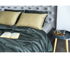 MIEGO GURU PREMIUM satino paklodė be gumos “Dark sage žalias” (TC300) 180x220cm