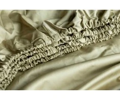 MIEGO GURU PREMIUM satino paklodė su guma “Light rusvai gelsvas” (TC300) 200x220cm