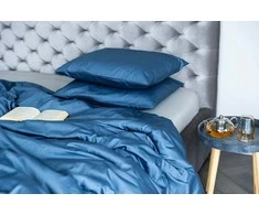 MIEGO GURU PREMIUM satino paklodė su guma “Ocean mėlynas” (TC300) 200x220cm