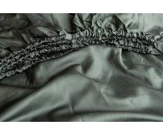 MIEGO GURU PREMIUM satino paklodė su guma “Dark sage žalias” (TC300) 200x220cm