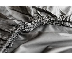 MIEGO GURU PREMIUM satino paklodė su guma “Ash Gray” (TC300) 200x220cm
