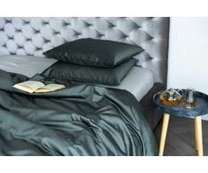 MIEGO GURU PREMIUM satino patalynės komplektas “Dark sage žalias” (TC300) 140x200cm